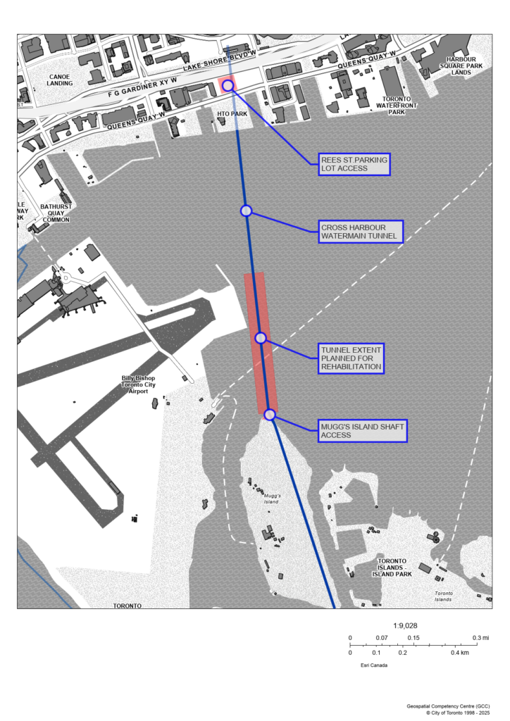 Map showing area of Cross Harbour Tunnel Rehabilitation project | Carte montrant la zone du projet de réhabilitation du tunnel Cross Harbour