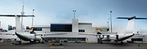 Terminal with aircraft