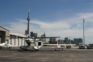 Airplanes at the Billy Bishop Airport